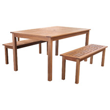 6 Seater 180cm Jasper Shorea Wood Outdoor Dining Set