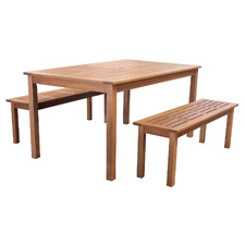 4 Seater 150cm Jasper Shorea Wood Outdoor Dining Set