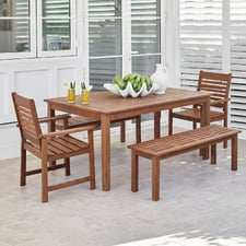 6 Seater 150cm Jasper Shorea Wood Outdoor Dining Set