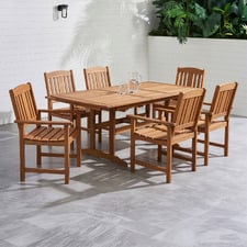 6 Seater Jasper Outdoor Extendable Dining Table & Clyde Dining Chair Set