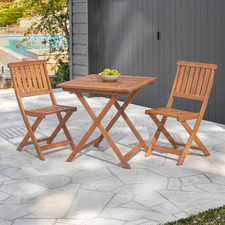 2 Seater Yarra Shorea Wood Outdoor Foldable Bistro Set