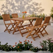 4 Seater Yarra Shorea Wood Outdoor Foldable Dining Set