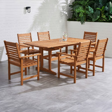 6 Seater Jasper Shorea Wood Outdoor Dining Set