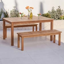6 Seater 180cm Jasper Shorea Wood Outdoor Dining Set