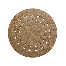 French-Knot Hand-Woven Natural Fine Jute Rug