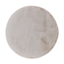 Cream Poly Round Rug