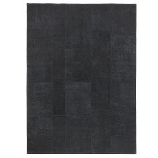 Charcoal Vico Patchwork Hand-Stitched Hemp Rug