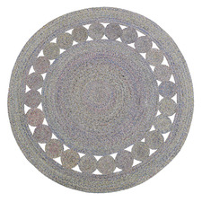 Grey Kristi Hand-Woven Round Rug