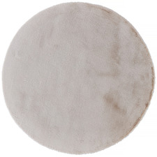 Cream Pony Power-Loomed Round Rug