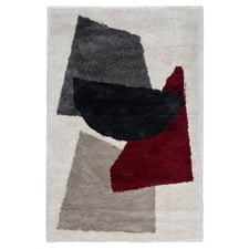 Red & Grey Oscar Contemporary Shag Rug