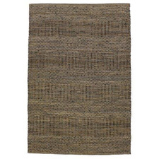 Taupe Homespun Leather & Cotton Rug