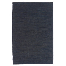 Black Angus Flat Weave Leather & Cotton Rug