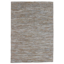 Brown Angus Flat Weave Leather & Cotton Rug