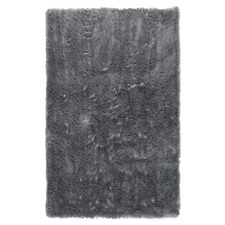 Silver & Grey Sousa Power-Loomed Faux Fur Rug