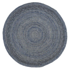 Blue Welsh Hand-Woven Round Rug