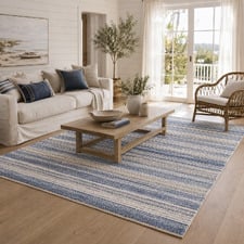 Denim Reed Hand-Loomed Cotton & Jute Rug