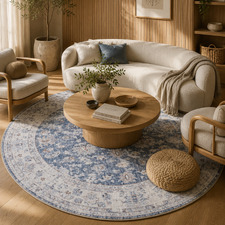 Blue Benita Round Rug