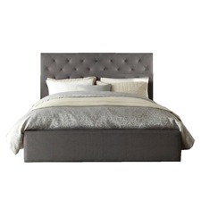 Grey Oxford Gas Lift Wooden Storage Bed