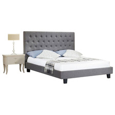 Grey Sebastian Upholstered Bed Frame