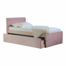 Selina Velvet Kid's King Single Bed with Trundle