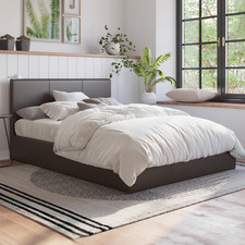 Como PU Leather Gas Lift Storage Bed Frame