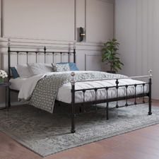 Black & Chrome Elizabeth Steel Bed Frame