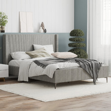 Grey Soulin Corduroy Platform Bed