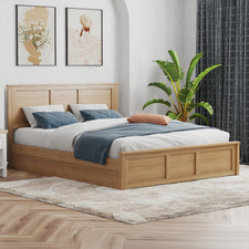 Natural Remolar Pine Wood Gas Lift Storage Bed