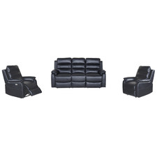 Oka 5 Seater Leather Recliner Sofa & Armchair Set