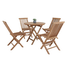 4 Seater Tonette Teak Wood Outdoor Bistro Set