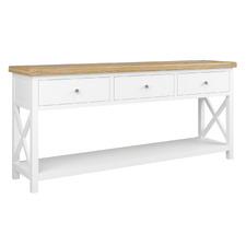 Hudson 3 Drawer Acacia Wood Console Table