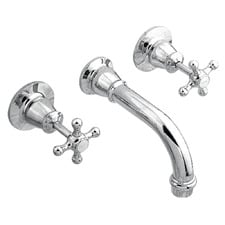 3 Piece Noosa Brass Bath Spout & Wall Mixer Set
