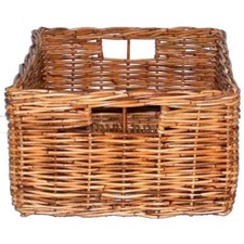 Single Small Rattan Utility Basket with Grips
