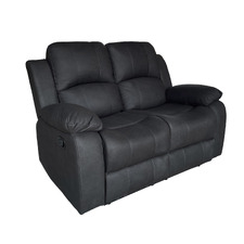 Black Riego 2 Seater Manual Recliner Sofa