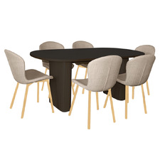 6 Seater Houlton Ash Wood Dining Table & Chair Set