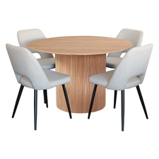 4 Seater Richdale Oak Wood Dining Table & Chair Set