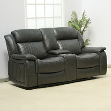 Powell 2 Seater Faux Leather Recliner Sofa