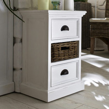 Halifax 1 Rattan Basket and 2 Drawers Storage Unit