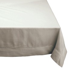 220cm Grey Round Hemstitch Cotton Tablecloth