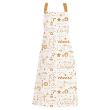 Gold Christmas Joy Pocketed Cotton Apron