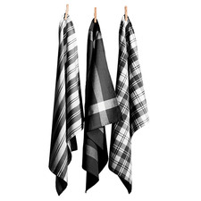 3 Piece Madrid Stripe & Check Tea Towel Set