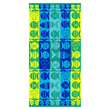 Fish & Shells Cotton Jacquard Velour Beach Towel