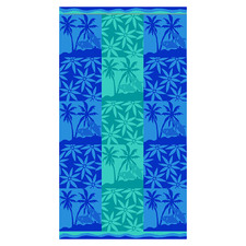Palm Tree Cotton Jacquard Velour Beach Towel