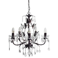 Celine Black & Copper 5 Light Chandelier