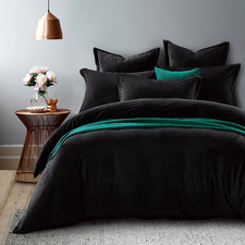 Black Faux Fur King Size Doona Cover