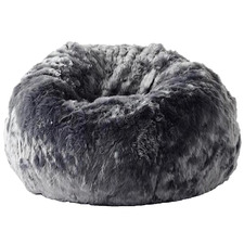 light grey fluffy bean bag