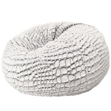 Light Grey Scales Faux Fur Beanbag Cover