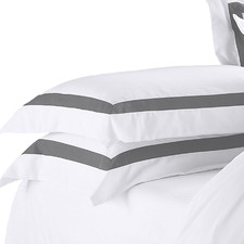 White & Charcoal Ava Rectangular Pillowcases (Set of 2)