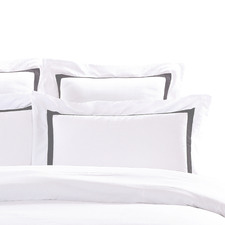 White & Charcoal Ava Square Pillowcases (Set of 2)