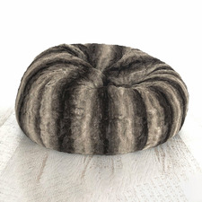 Striped Wolf Faux Fur Beanbag Cover